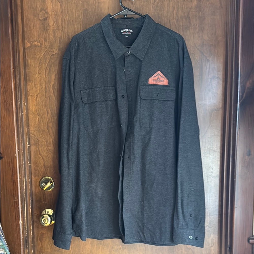 Sled East Dark Gray Shirt with Leather Patch